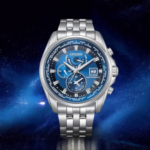 【CITIZEN 星辰】GENTS 光動能 萬年曆 電波對時腕錶(AT9120-89L)