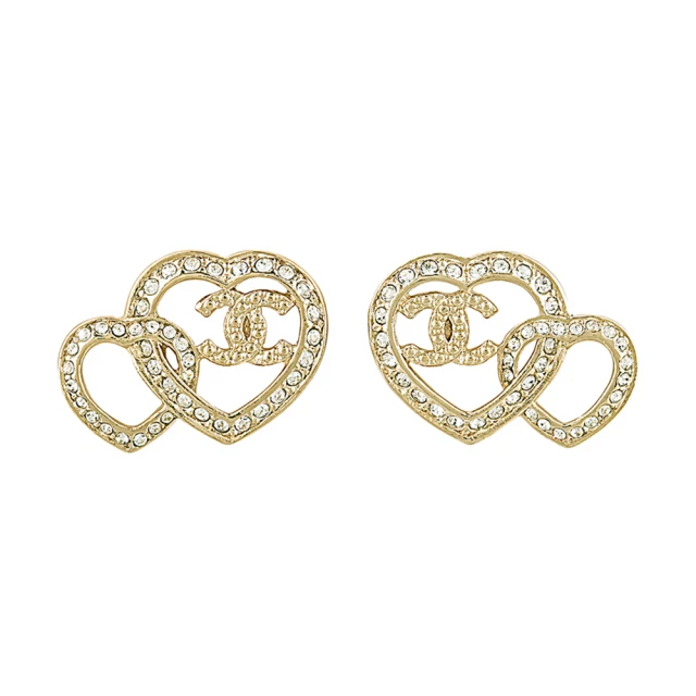 CHANEL 香奈兒 金屬菱格愛心項鍊(ABE103-金)優