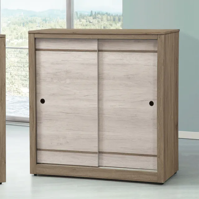 【MUNA 家居】艾妮雅雙色4尺推門鞋櫃(鞋櫃 櫥櫃 櫃子 收納)