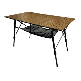 【Lumikenka 露米】胡桃深木無段式鋁捲桌(露營桌)