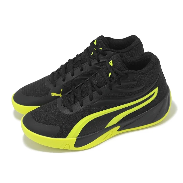 PUMA 籃球鞋 Court Pro 男鞋 黑 螢光綠 入門款 緩衝 運動鞋(310829-03)