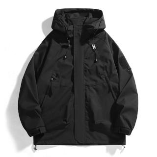【米蘭精品】衝鋒衣防風外套(連帽戶外機能衝鋒男夾克5色74it50)