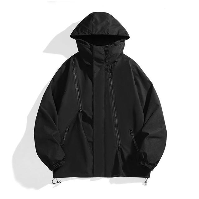 【米蘭精品】現貨+預購 衝鋒衣防風外套(連帽防風防水多拉鏈男夾克4色74it22)