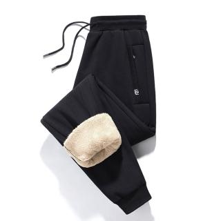 【米蘭精品】現貨+預購 休閒褲保暖長褲(羊羔絨加厚保暖束腳男褲子6色74it31)