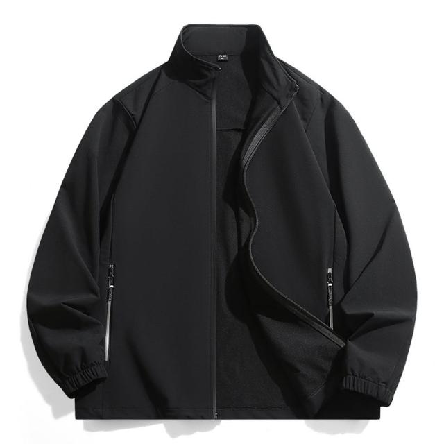 【米蘭精品】現貨+預購 衝鋒衣防風外套(立領拉鏈戶外登山男夾克2色74it88)