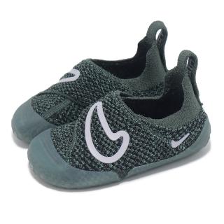 【NIKE 耐吉】童鞋 Swoosh 1 TD 綠 灰 小童 學步鞋 魔鬼氈 寶寶鞋 針織(FB3244-300)