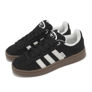 【adidas 愛迪達】休閒鞋 Campus 00S Corduroy 燈芯絨 男鞋 女鞋 黑 白 焦糖底 愛迪達(ID1364)