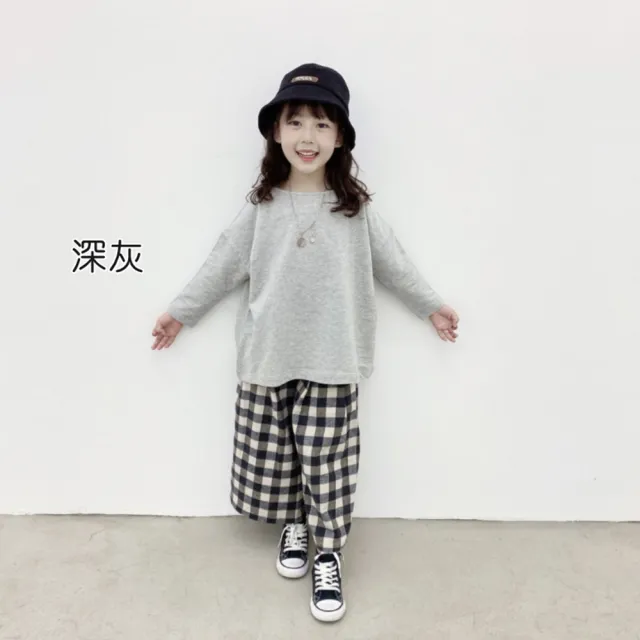 【橘魔法】素面寬鬆落肩一字領長袖上衣（小孩賣場）(大童 男童 女童 中性款 親子裝 童裝 兒童)