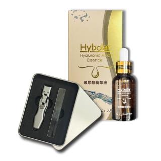 【Hybolar】玻尿酸精華液30ml+德國工藝卡榫防飛濺大開口指甲剪(禮盒兩色隨機灰指甲磨甲銼深層保濕敏感肌)