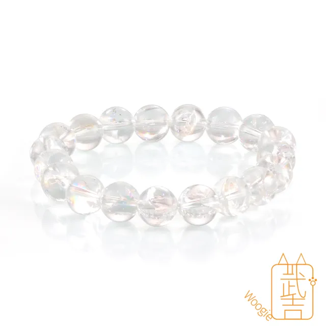 【Woogie武吉珠寶】雷姆利亞七彩虹光水晶手鍊(冰透10mm)