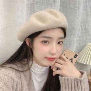 【D.studio】韓版氣質短毛畫家帽(貝雷帽 南瓜帽 針織帽 棒球帽 帽子 貝蕾帽 O78)
