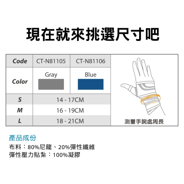 【BodyVine 巴迪蔓】超肌感貼紮護腕-特惠2入組(腕關節 滑鼠手 護腕 CT-N81105_2入組/CT-N81106_2入組)