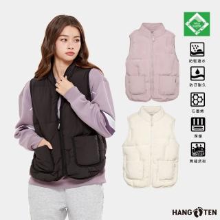 【Hang Ten】女裝-恆溫多功能-無縫石墨烯保暖羽絨TEFLON防汙防潑水立領背心(多色選)