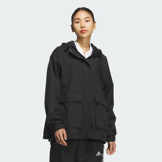 【adidas 愛迪達】外套 女款 運動連帽外套 寬鬆版 MOUNTAIN PARKA 黑 JG3812(S2828)