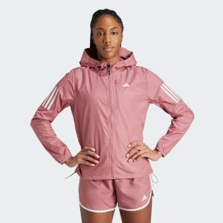 【adidas 愛迪達】外套 女款 運動連帽外套 OTR B JKT 粉 IM5403(S2817)