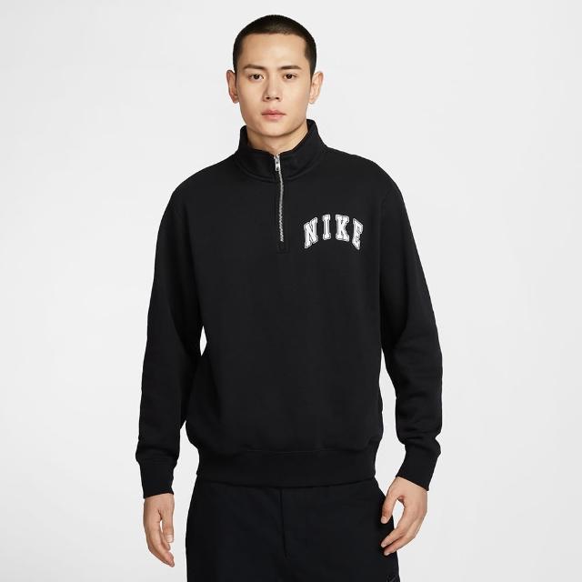 【NIKE 耐吉】長袖上衣 男款 運動 磨毛 AS M NK CLUB BB HZ ARCH 黑 FZ0874-010