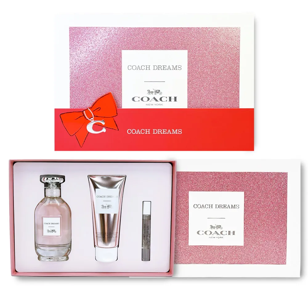 【COACH】逐夢淡香精禮盒-淡香精90ML+ 噴式小香7.5ML+身體乳100ML(專櫃公司貨)