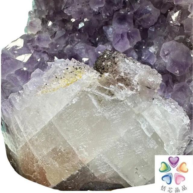 【恬芯晶品】PJ40烏拉圭方解石水晶開運外來財(紫水晶消磁淨化財運財位招財招貴人紫晶鎮新年禮物新春)