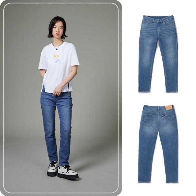 【Lee】女裝 牛仔褲 / 涼感 401 中腰合身小直筒 中藍洗水(LB417127119)