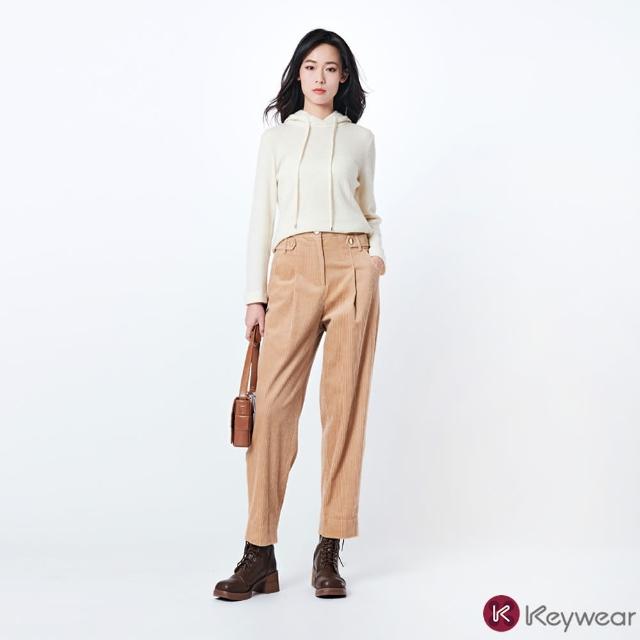 【KeyWear 奇威名品】復古文藝休閒長褲