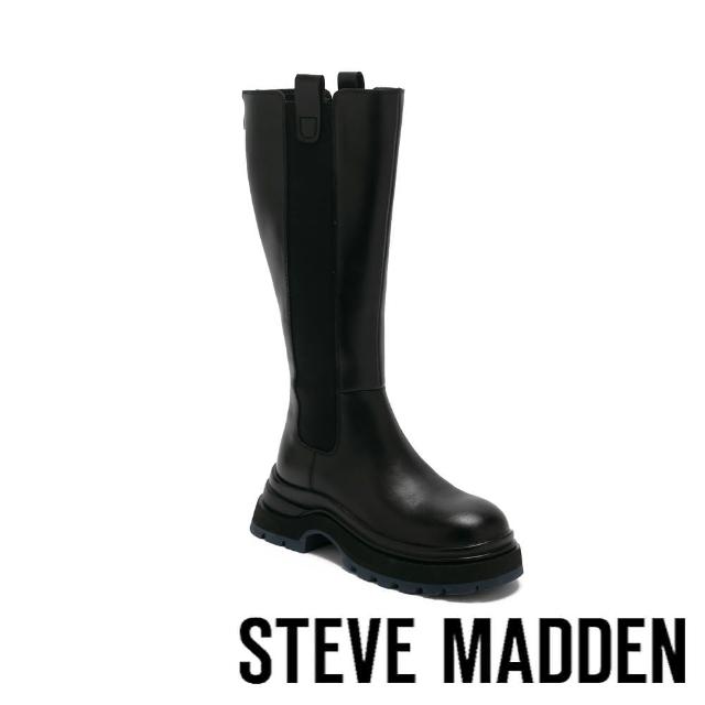 【steve madden】TWLUNA 個性切爾西厚底長靴(黑色)