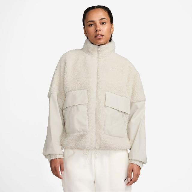 【NIKE 耐吉】外套 女款 運動立領外套 AS W NSW ESSNTL COZY JKT 米白 FV8017-104(2S4083)