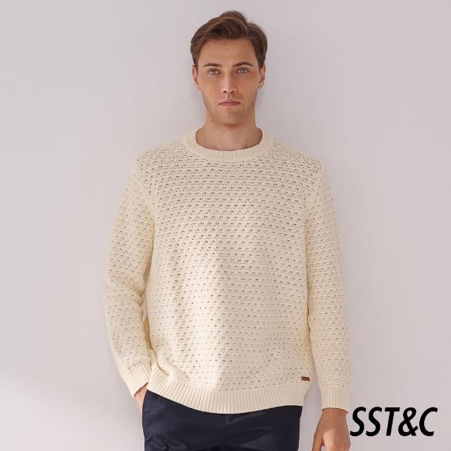 【SST&C】米白純棉鏤空圓領毛衣00182411003(換季65折)