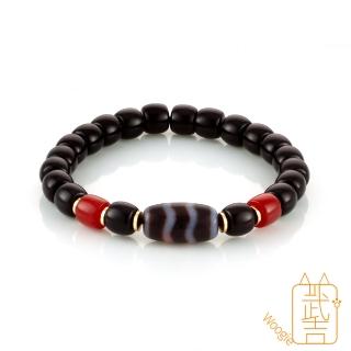 【Woogie武吉珠寶】水紋天珠黑瑪瑙手鍊(老形18mm)
