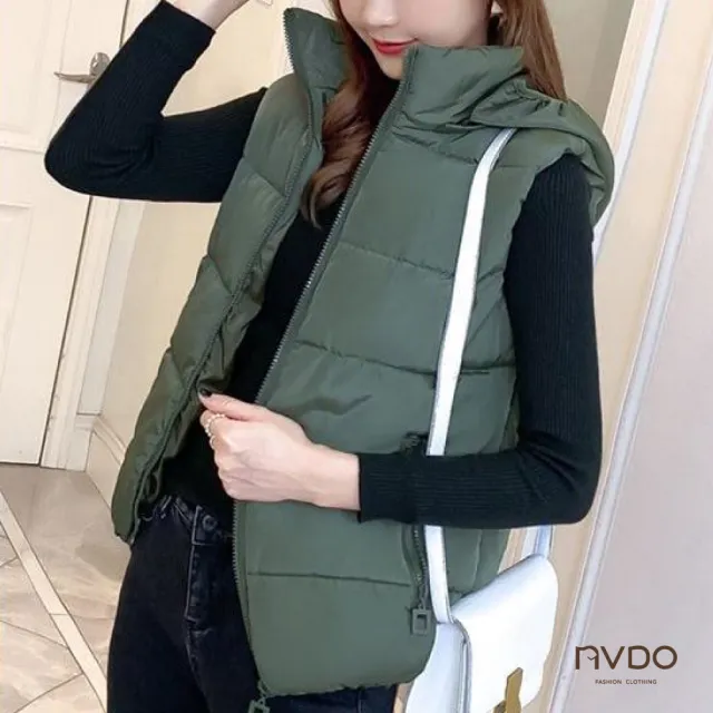 【NVDO】現貨 日韓可拆連帽保暖棉背心-4色可選(身形M-2XL可穿/保暖填充/秋冬款F267)