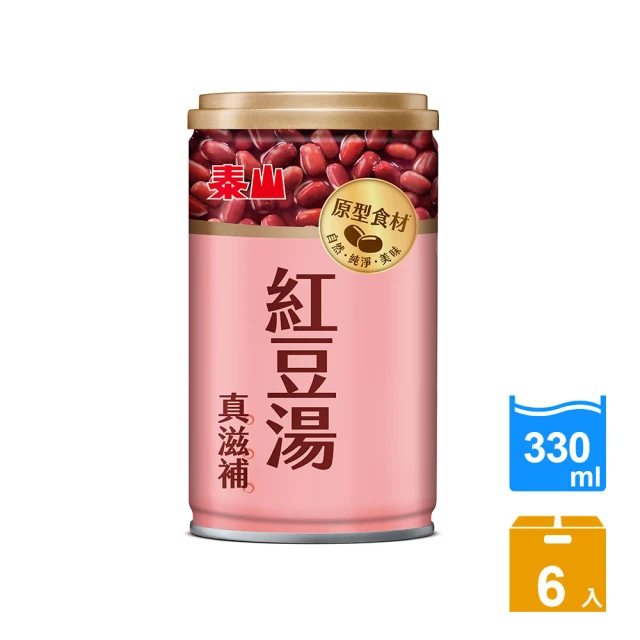 泰山 100%無添加紅豆湯 330ml 6入組