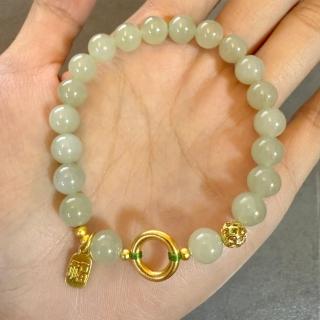 【MoonDy】手串 玉手環 和田玉手鍊 優雅大方 福字玉手鍊 紫和田玉 女友禮物 氣質手鍊 保平安