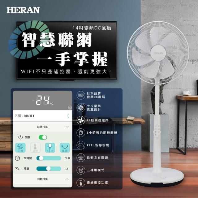 【HERAN 禾聯】14吋WIFI智慧聯網變頻DC風扇(HDF-14AH71W)