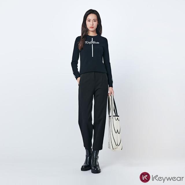 【KeyWear 奇威名品】時尚拼接仿蛇皮七分褲