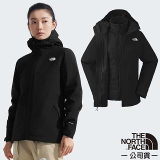 【The North Face】女 3效能 防水透氣防風耐磨連帽二件式外套 亞洲版型/夾克.風雨衣(5B1X-4H0 宇宙黑)