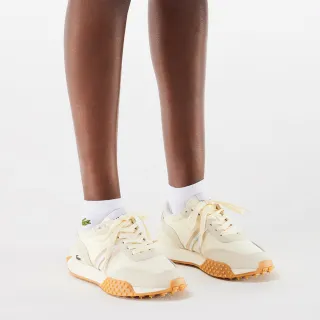 【LACOSTE】女鞋-L-Spin 豪華運動慢跑休閒鞋(白/杏色)