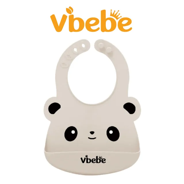 【Vibebe 官方直營】絲綢霧光圍兜(嬰兒圍兜 食品級矽膠 動物造型 立體口袋)