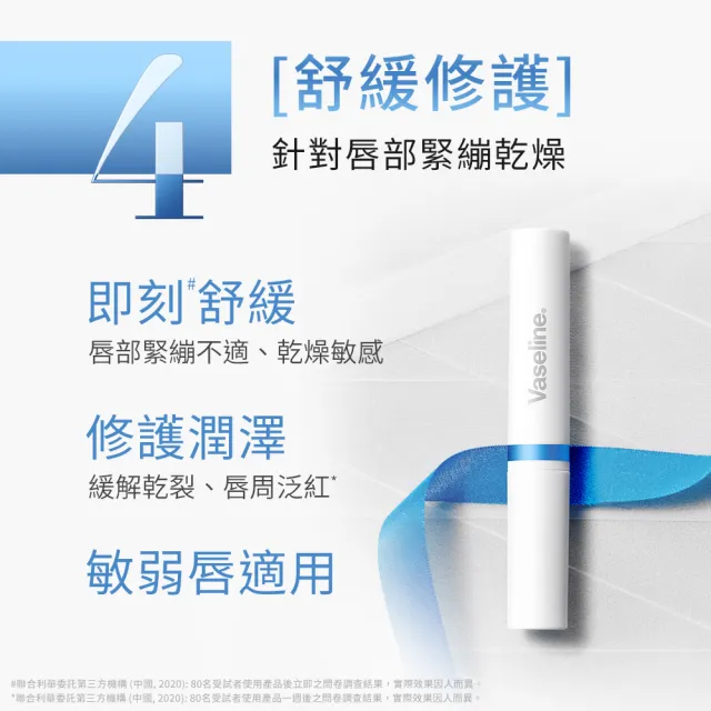 【Vaseline 凡士林】全能精華潤唇膏1.8g(舒緩修護/淡紋彈潤/柔嫩磨砂/煥亮潤色)