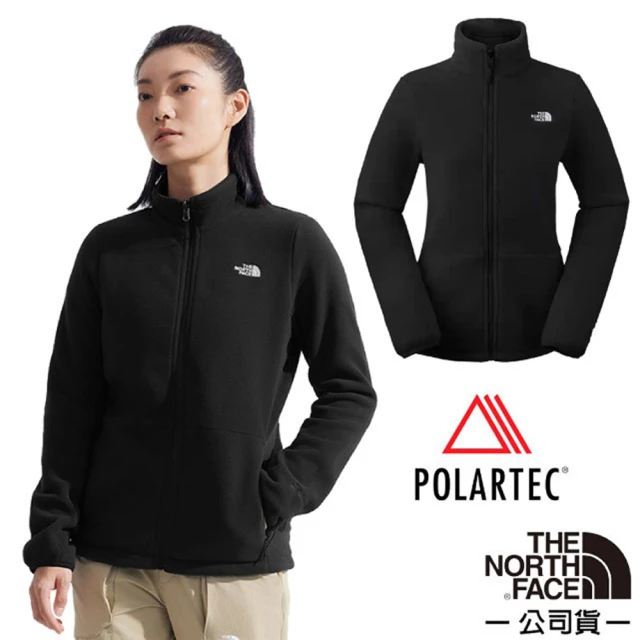 The North Face 女 POLARTEC拼接舒適保暖立領抓絨外套/夾克.舒適立領(83OL-JK3 宇宙黑)