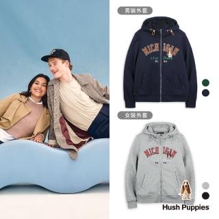 【Hush Puppies】男女裝 外套 經典密西根刺繡狗連帽外套(男女款任選)
