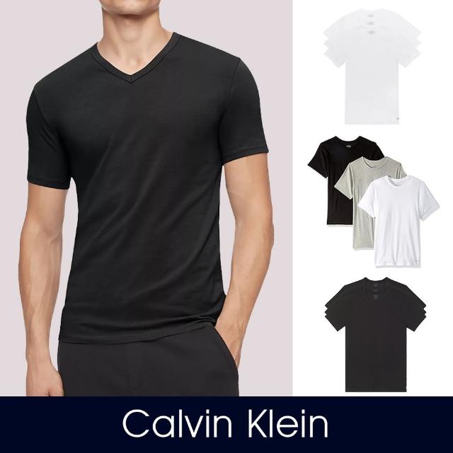 【Calvin Klein】CK 經典衛衣短袖T恤-3件組禮盒-多色組合(平輸品/衛衣短T/禮盒三件組)
