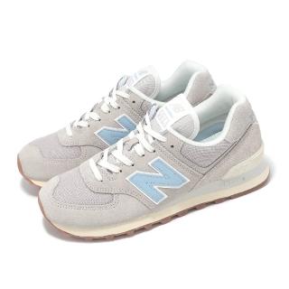 【NEW BALANCE】休閒鞋 574 女鞋 月岩灰 鉻藍 麂皮 網布 經典 NB(WL574GQ2-B)