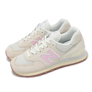 【NEW BALANCE】休閒鞋 574 女鞋 亞麻 中古粉 麂皮 網布 經典 NB(WL574GU2-B)
