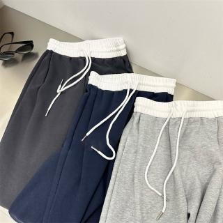 【CS22】秋冬款撞色拼接寬鬆休閒運動縮口褲(S-2XL/3色可選)