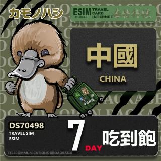 【鴨嘴獸Platypi.IF】中國eSIM 7日 重量型 吃到飽 免插卡網絡卡(中國上網絡卡 免插卡 高流量網絡卡)