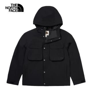 【The North Face 官方旗艦】北面男款黑色DryVent防水透氣連帽衝鋒衣｜83UQJK3(外套)