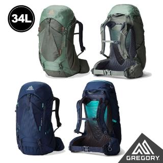 【Gregory】女 34L AMBER 登山揹包 登山包 地衣綠 極境藍(透氣背板 臀帶 多日登山包 水袋包 睡袋隔間)