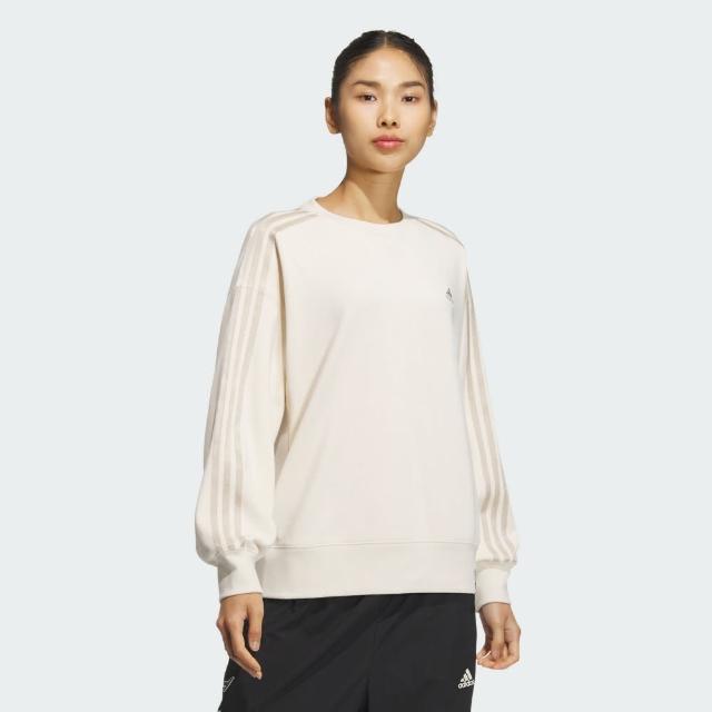 【adidas 愛迪達】ESSENTIALS PLUS 運動上衣 大學T 女 JF1413