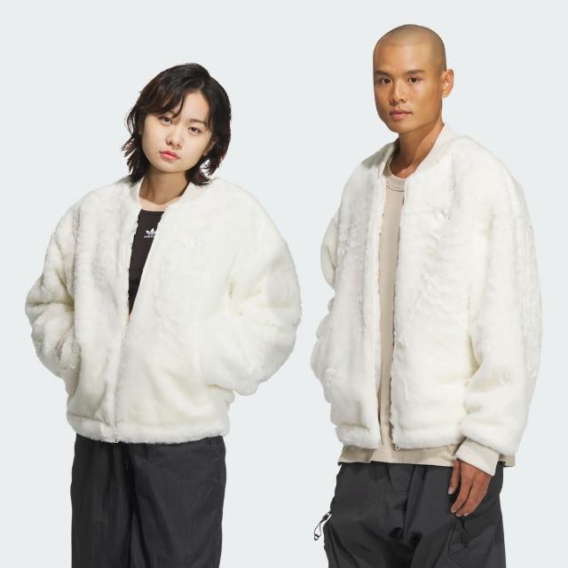 【adidas 愛迪達】外套 男款 女款 運動外套 毛毛外套 三葉草 N FUR JKT U 白 JD3777
