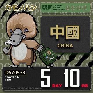 【鴨嘴獸Platypi.IF】中國eSIM 5天10GB 上網絡卡(中國上網絡卡 免插卡 免翻牆 上網絡卡)