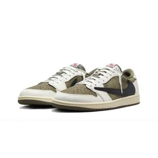 【NIKE 耐吉】Travis Scott x Air Jordan 1 Low OG 橄欖綠 DM7866-200(AJ1 聯名款 倒鉤 倒勾 休閒鞋 男鞋)
